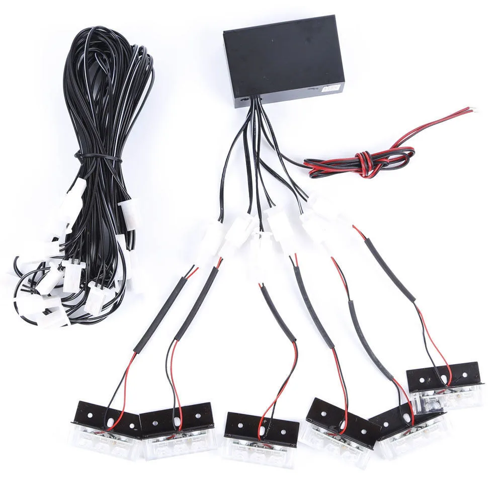 AmberWhite 18 LED  54 LED Emergency Vehicle Strobe Flash Lights (10)