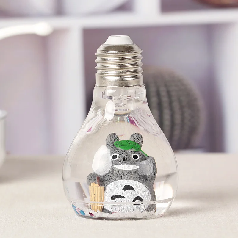 

Creativity TOTORO Figurine HoME Decor DIY Night Light House Decoration Simulation Animal Colorful Flash Resin Figurines
