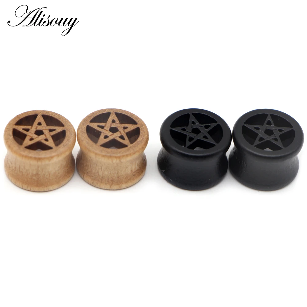 8-50mm Plugs and Tunnels Big Size Ear Tunnel Earrings Ear Stretcher Wood Expander Men Piercing Body Piercing Tunnels Gauge