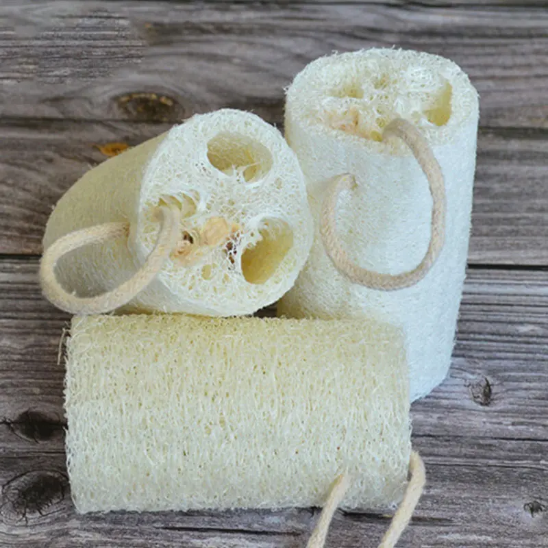 

Kitchen Bath Body Shower Sponge Bath Accessories High Quality 1PC Loofah 2019 New Household Merchandises Scrubber Pad Natural