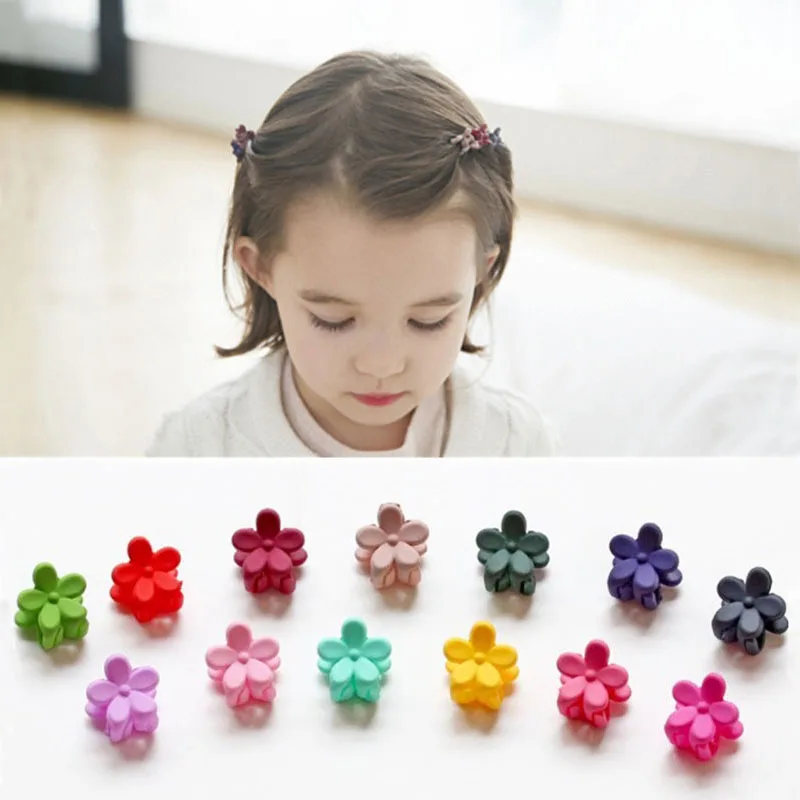 10pcs/lot Hair Accessories Baby Girls Small Hair Claw Cute Candy Color flower hair clips for kids Children Hairpin Headwear