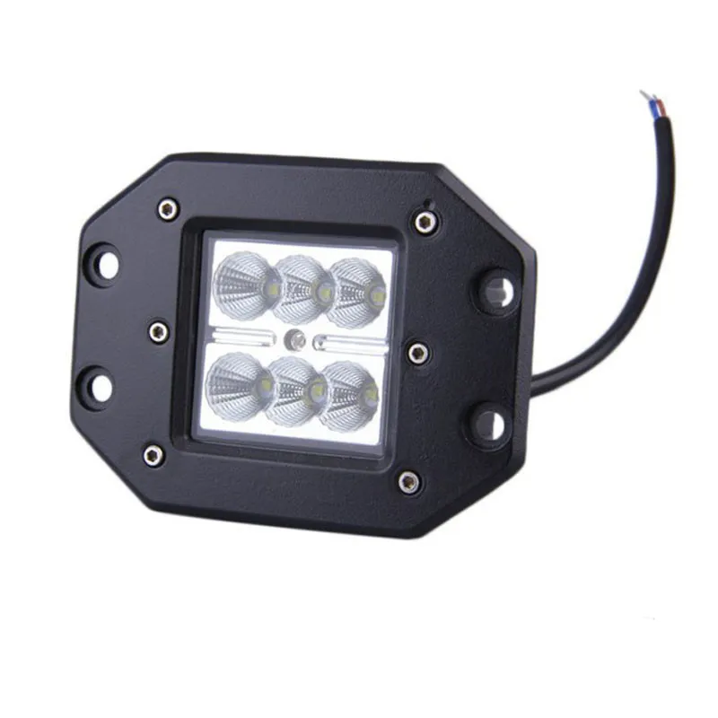 

18W LED Spotlight Flush Mount Off Road Truck Light Waterproof Automobile LED Working Light Spotlight for car Reversing
