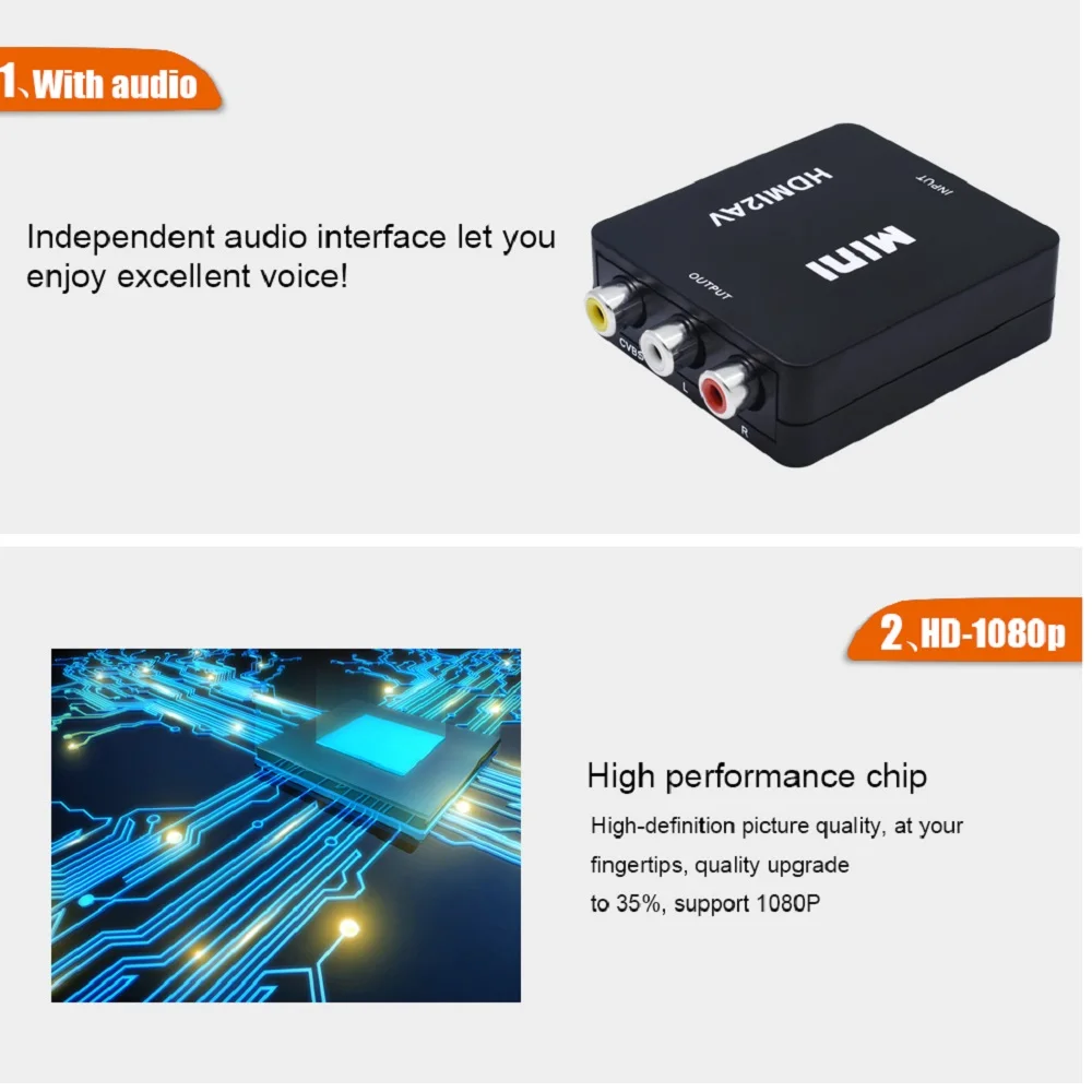 TISHRIC MINI HDMI к RCA AV папа женскому аудио видео CVBS адаптер Полный 1080P для Hd Porjector HDMI2AV