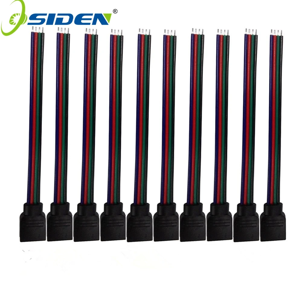 100pcs 4pin Rgb Led Connector Wire Male Female Connector