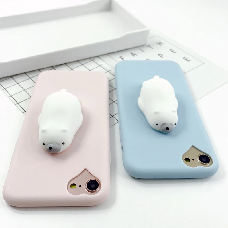 

Lovely 3D Heart Cartoon cute Candy bear cat Sticky silicone Phone Cover For Samsung galaxy S8 S6 S7 edge J5 A5 2016 2017 cases