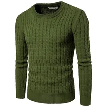 Thick Mens Sweaters 2017 Fashion High Quality O Neck Winter Autumn Warm Green Red Sweter Man Slim Fit Pullover Knitwear Men MY04