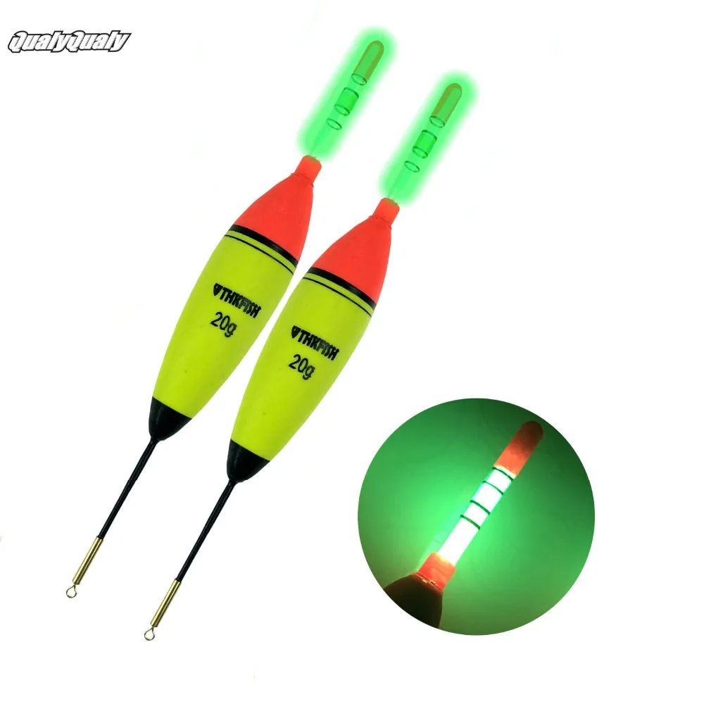 

2 Pcs/Lot 20g EVA Luminous Fishing Float Long Vertical Night Lighting Stick Fishing Floats Bobber Set
