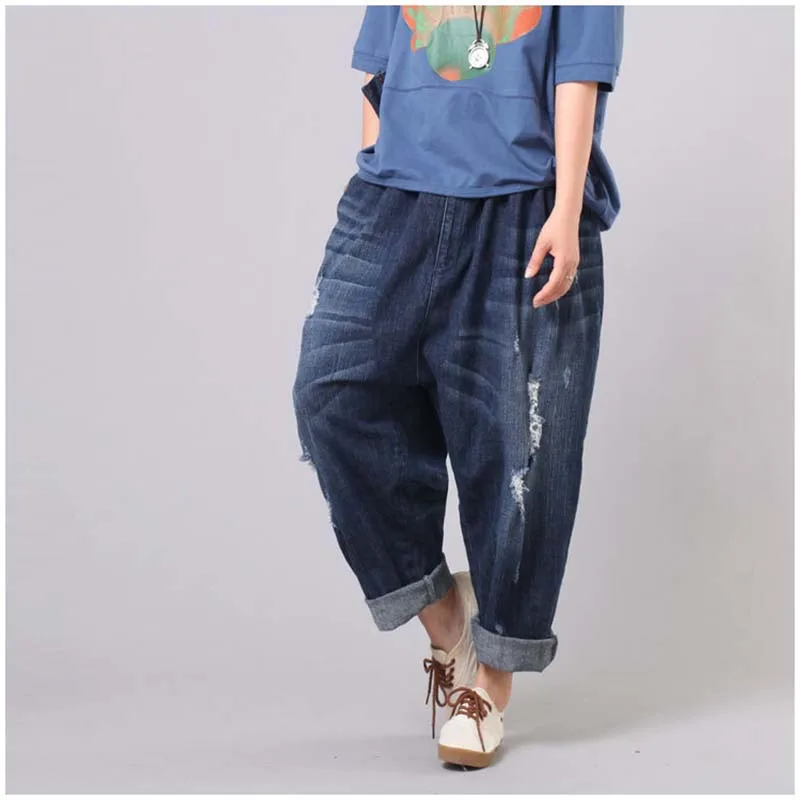 baggy ripped jeans women