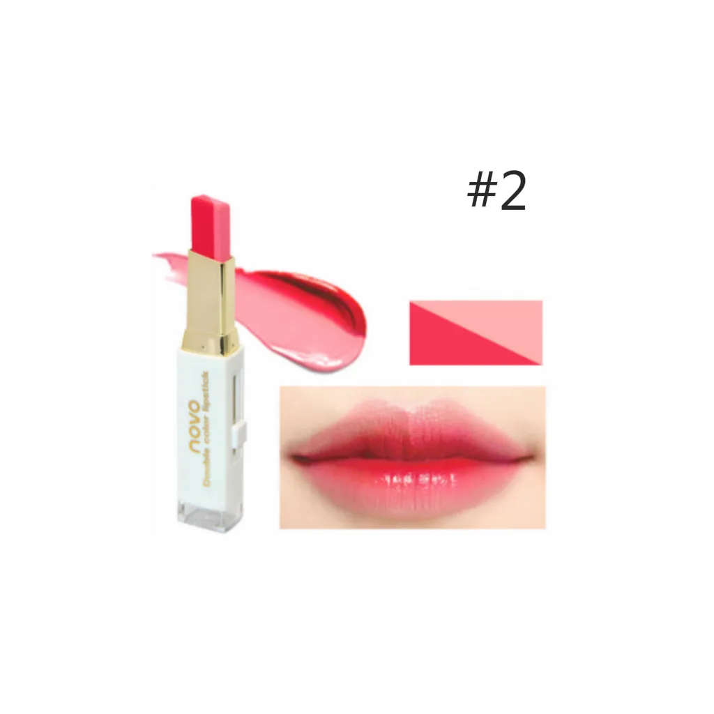 Dual Color Lipstick Moisturizing Gradient Color Fashion Makeup Lip Blam Waterproof & Long Lasting Works Especially Well