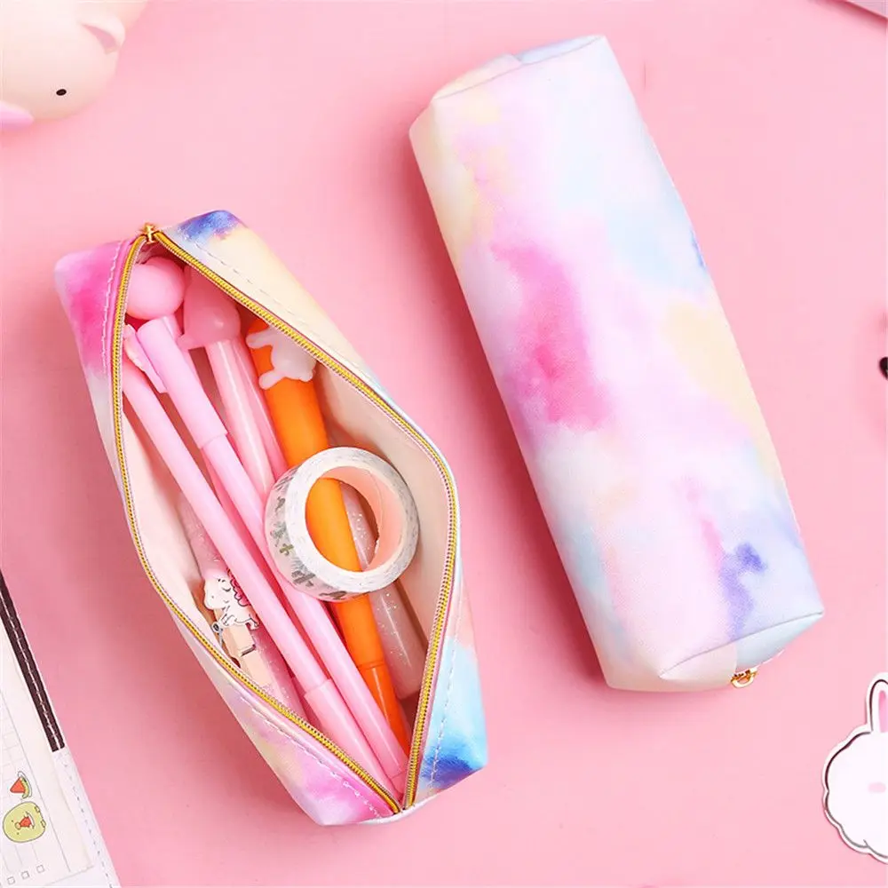 1 шт. цветная розовая сумка для ручки портативная косметичка Kawaii канцелярские