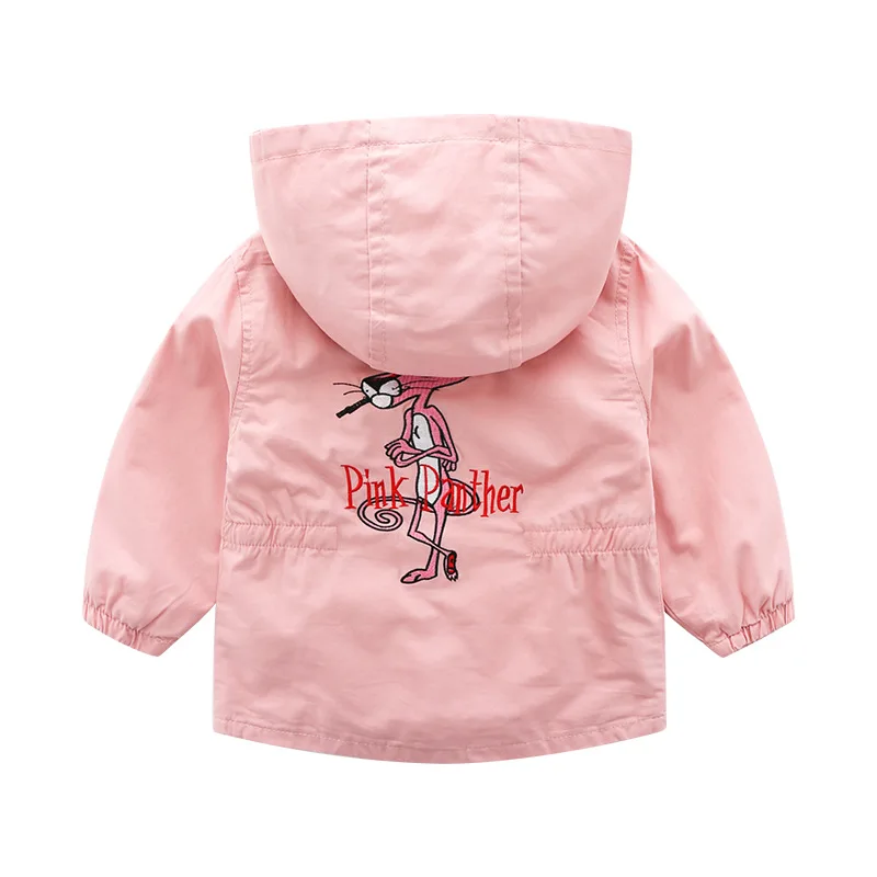 

Spring Girls Jacket And Coats Cartoon Animal Embroidery Kids Windbreaker Coats Autumn Jackets For Girls Children Outerwear Coat