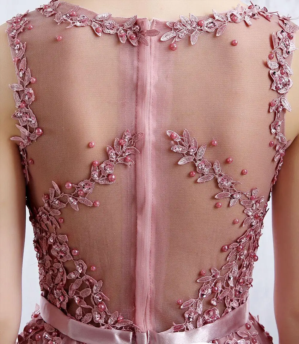 Beauty Emily prom dress 2020 Pink Beaded Lace Appliques elegent Evening Dresses Short new for junior girls  homecoming dress light blue prom dresses