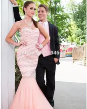 Perlen Schatz-abschlussball-kleid-nixe Kristall vestidos de fiesta 2016 Neue Ankunft Organza Abendkleider Kleider
