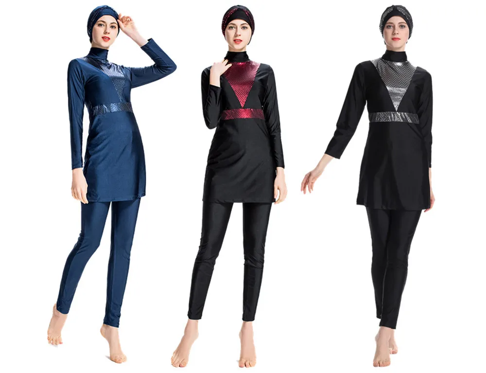 Modest Arab Islamic Swimwear Women Girls Full Covered 2 Pieces Hijab Muslim Swimsuit plus swimming size 4xl 5xl 6xl