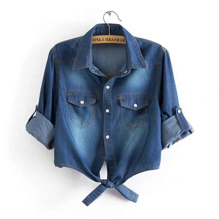 Greatest  2019 New Women Jeans Coat Feminine Jackets Women Jacket 3 / 4 Sleeve Female Autumn Coat Denim Jacke