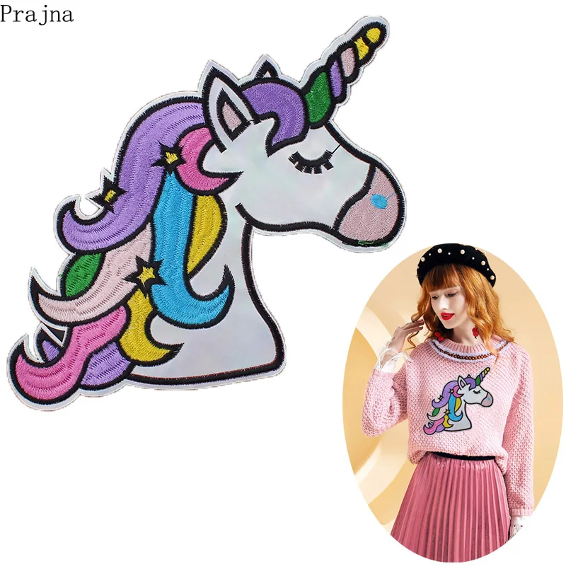 Prajna Large Rainbow Unicorn Patch Iron On Patches Cartoon Cheap