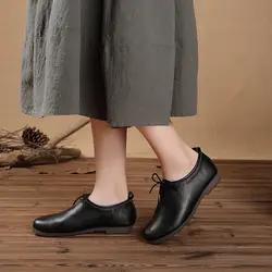 Новая Осенняя женская обувь, прогулочная обувь, кожаные тонкие туфли в стиле ретро, прогулочная обувь, B1L1-B1L6