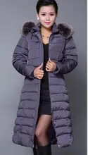 Winter Women Fashion Long Thick Warm Down Cotton Jacket Women High Quality Fur Collar Slim Coat Women Overcoat Parka XL-5XLSIZE