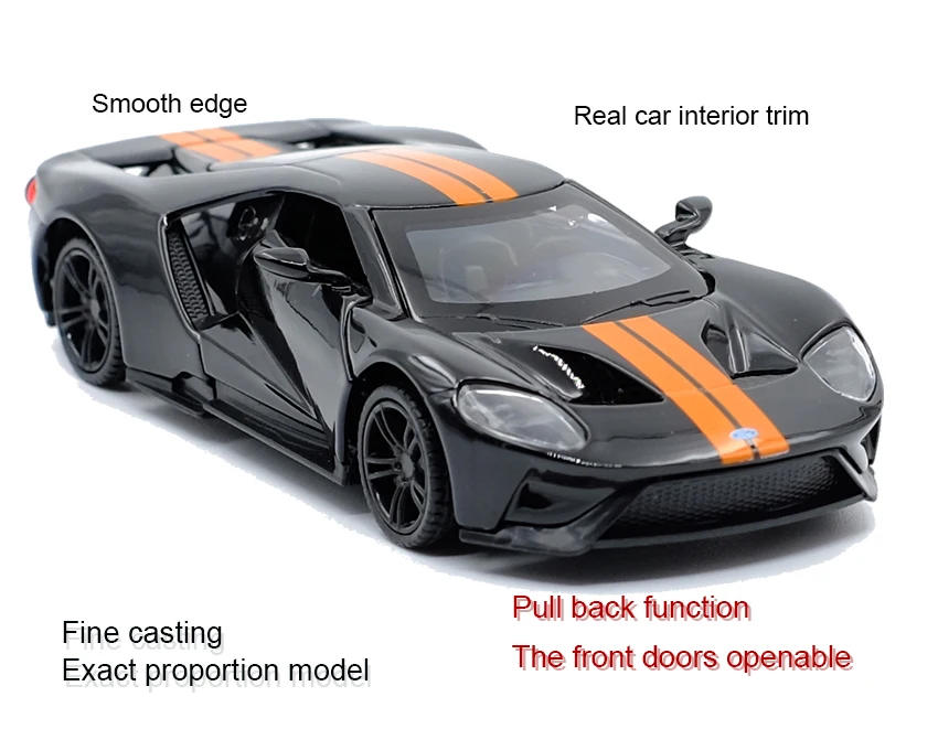 Новое поступление Caipo 1:42 Ford GT литая под давлением модель автомобиля игрушка с вытягиванием назад/для детей Подарки/обучающая коллекция игрушек