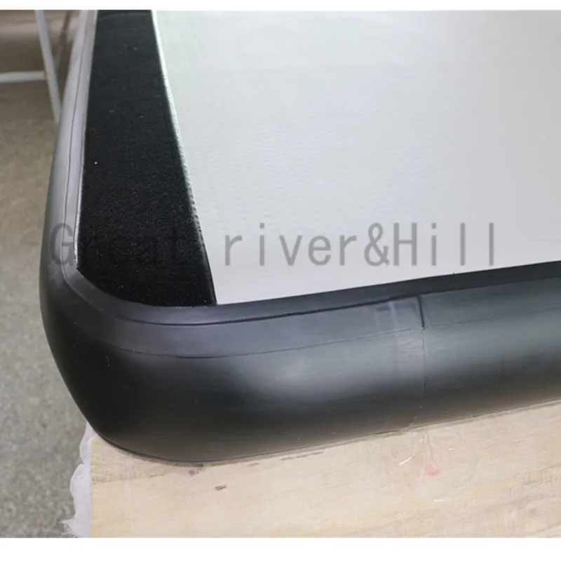  Great river hill fitness training mat inflatable air track foldable mat grey&black 8m x 1.8m x 15cm