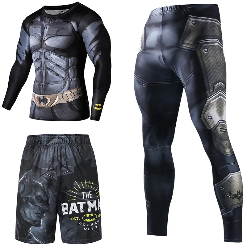 Superhero Compression Tracksuits Men's Sport Suit Quick Dry Running sets Clothes Sports Joggers Training Gym Fitness Man Set Superhero Compression Tracksuits Men's Sport Suit Quick Dry Running sets Clothes Sports Joggers Training Gym Fitness Man Set
