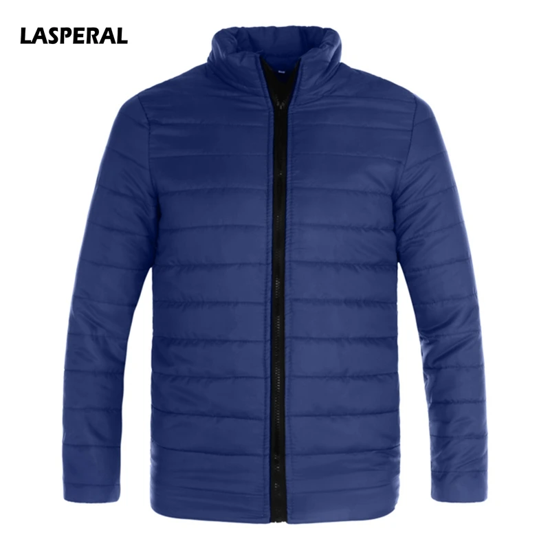 

LASPERAL 2019 Autumn Winter Stand Collar ZipperMen Running Jacket Ultralight Parka Outwear Male Thick Coat Slim Plus Size M-3XL