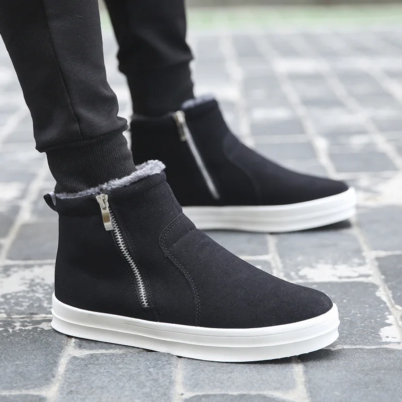 

Winter Korean version of the explosive fashion men's leisure boots, cotton boots, velvet, warm and ski-proof floor boots