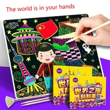 Достопримечательность архитектура детская ослепительно нарисованная картина ручной работы Diy Творческий World Tour ночное граффити; Раскраска Арт Набор
