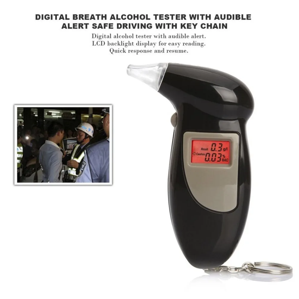 2018 المهنية الكحول اختبار التنفس الكحول محلل كاشف اختبار المفاتيح Breathalizer في الجسم جهاز LCD شاشة