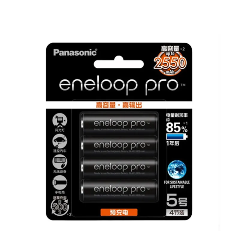 Panasonic Eneloop Оригинальная батарея Pro AA 2550mAh 1,2 V Ni-MH игрушка-фонарик для камеры предварительно заряженные аккумуляторы