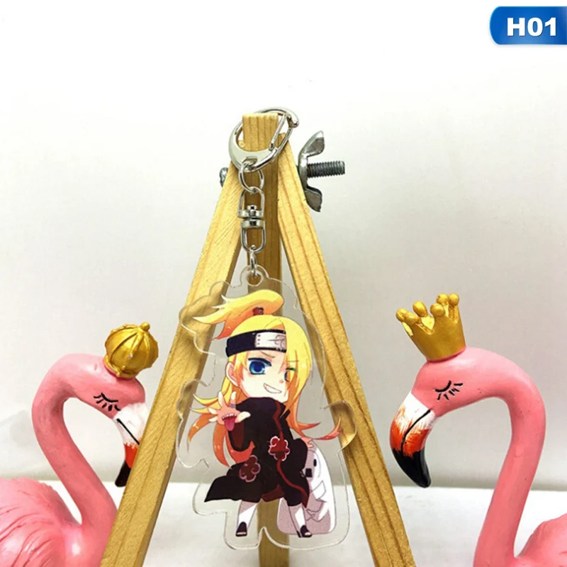 

New Acrylic Keychain Kakashi Shikamaru Uzumaki New And Bijuu Twoside Print Keyrings Portachiavi Keychain Key Holder