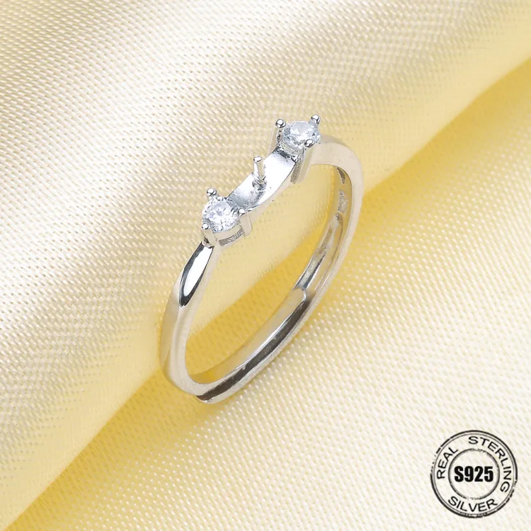 

DIY 925 Sterling Silver Open Crystal Starfish Sea Shell Pearl Mussel Charm Beads Fit Ring Settings Accessories Jewelry Making