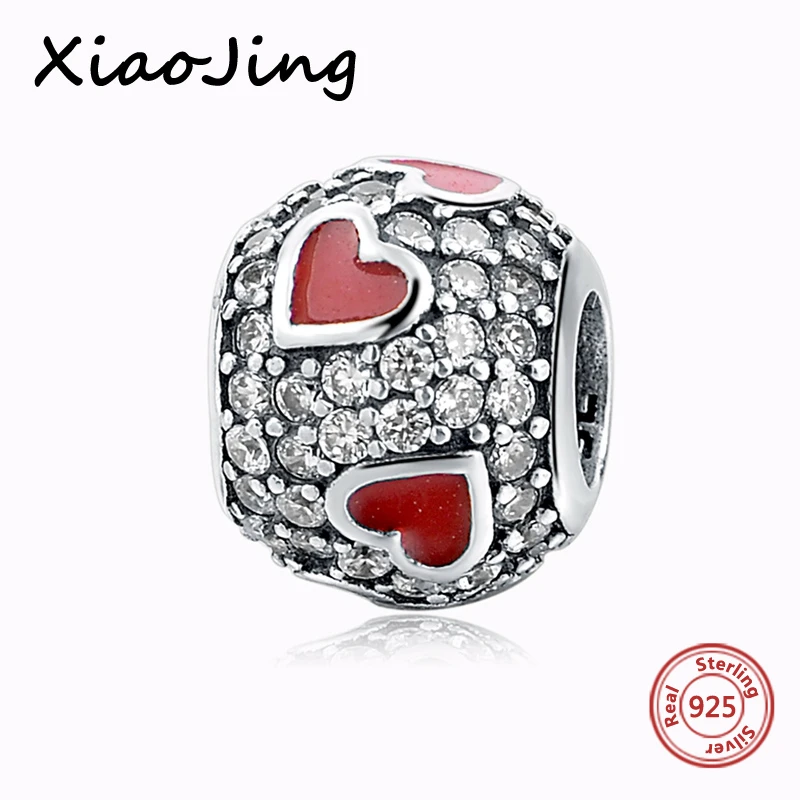 

New 925 Sterling Silver Heart charms beads fit original European charm bracelet Charms Beads jewelry making for women gifts