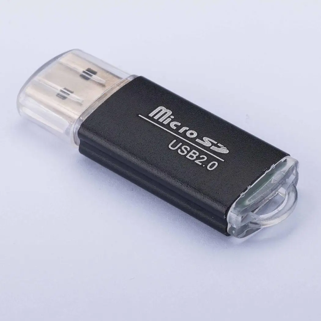 Универсальный высокоскоростной мини USB 2,0 кард-ридер Повседневный Микро Металлический корпус прессформы и моды, портативный SD карты - Цвет: black