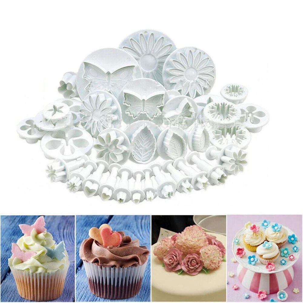 

New 33 pcs Creative Fondant Plunger Cutters DIY Cookie Biscuit Cake Mold Baking Tools Delicate Cake Decorating Tools