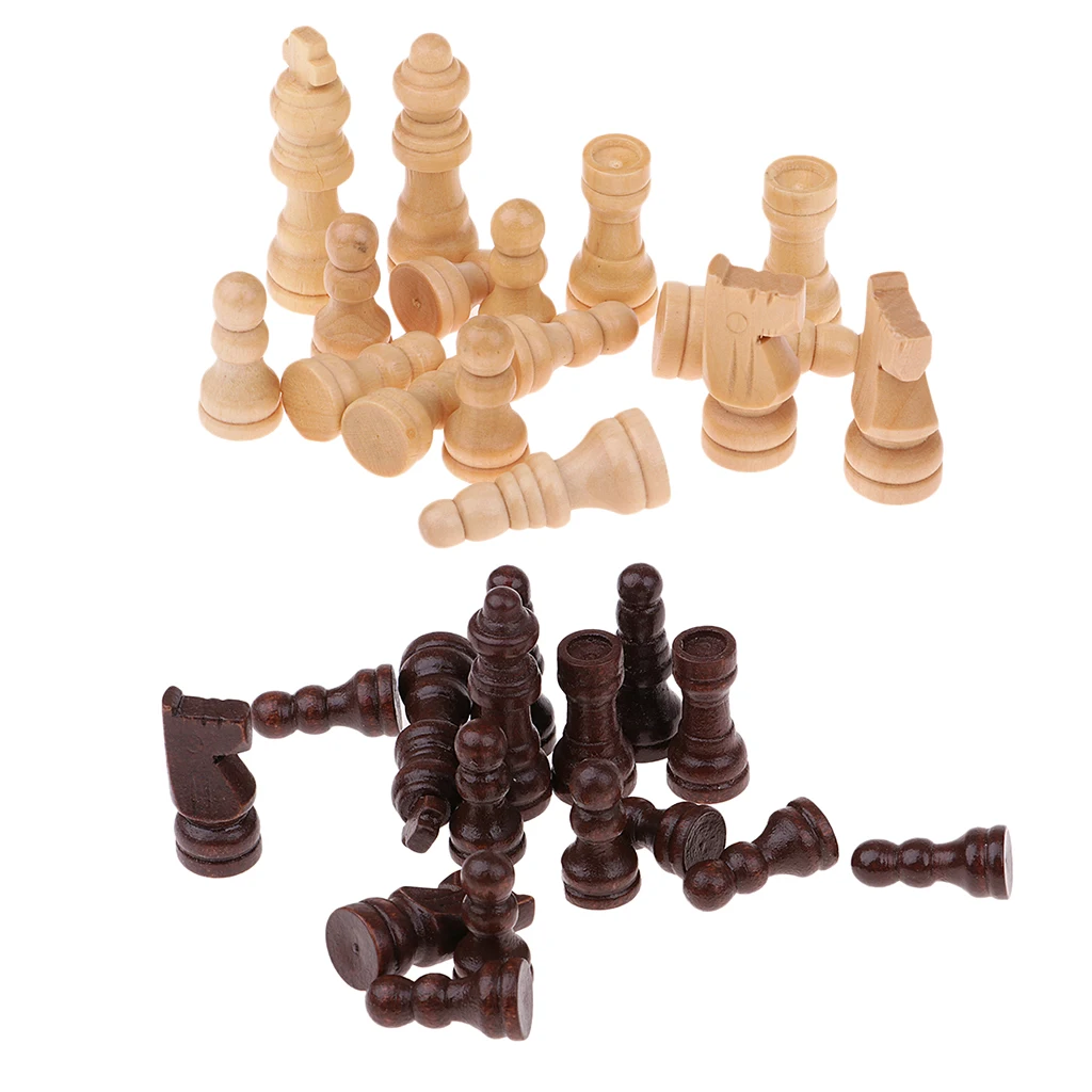 

32pcs International Table Board Game Set Chessman Checkers Wooden for Draughts Chess Pieces Entertainment Games