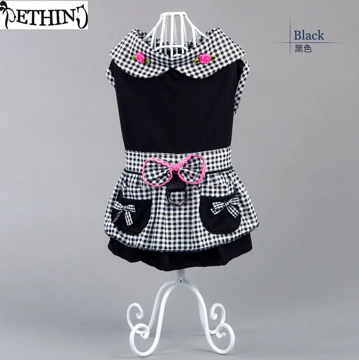 XS-XL puppy summer clothing small dog cat dress fashion pet dress dog dress up black summer clothing