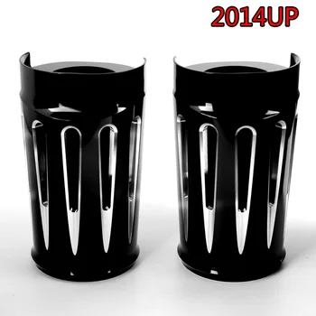 

Black Shallow Cut Upper Boot Slider Fork Covers For Harley Touring Street Glide Road King 2014-2016