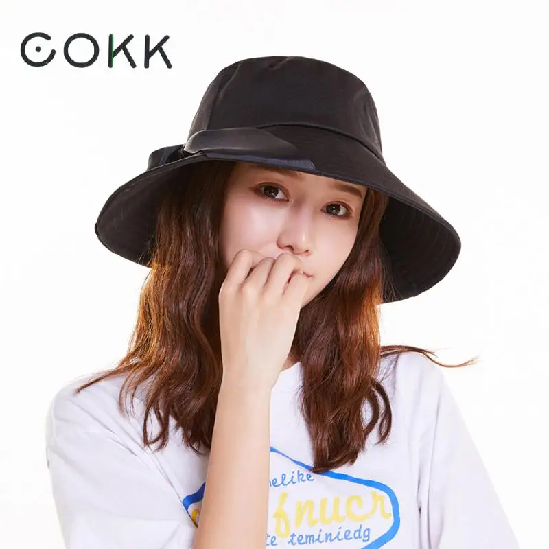 Женская панама с широкими полями COKK летняя однотонная Панама лентами