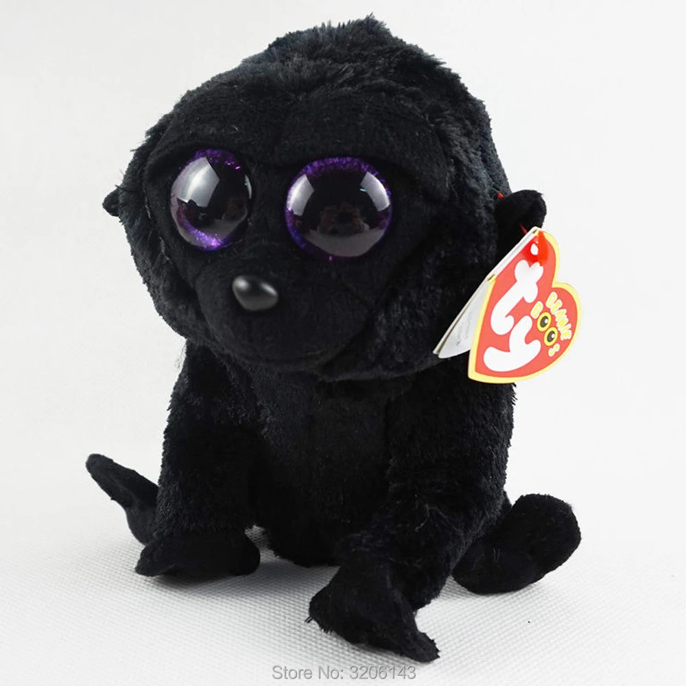

Ty Beanie Baby 6" George Black Gorilla Big Glitter Eyes 15cm Plush Stuffed Animals Doll Toys Collection Kids Christmas Gift
