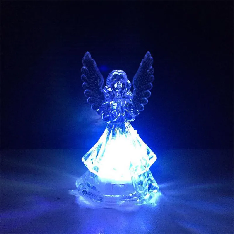 100pcs Romantic LED Colorful Changing Lights Transparent Angel Night Light Lamp Kids Birthday