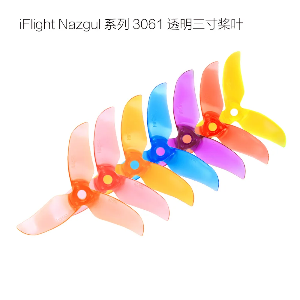 

10 pairs 20pcs Nazgul T3061 high efficiency balanced 3 blade tri-lobe propeller mix color for FPV Racing Drone Quadcopter