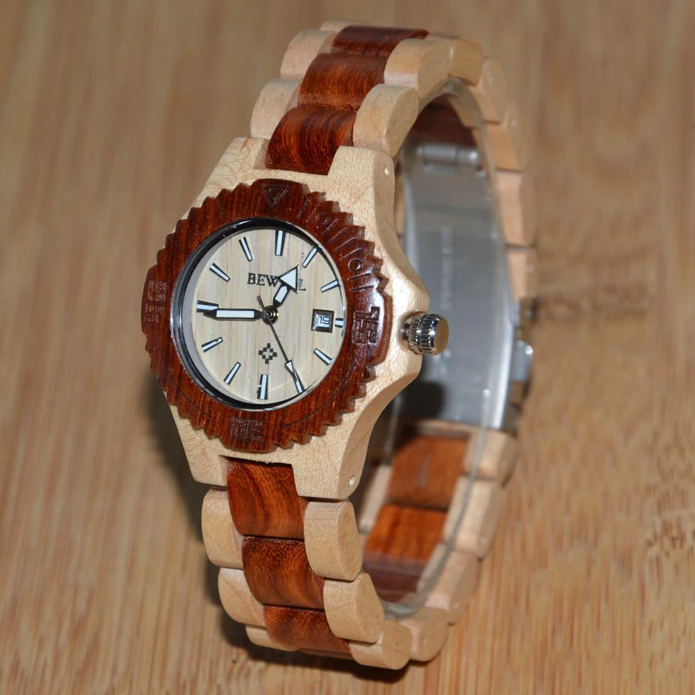 

BEWELL Brand 2019 Quartz Watch Women's Waterproof Wooden Watch Slim Lightweight Design Relogio Feminine Drop Shipping 020AL