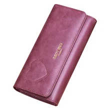 Высококачественный кошелек из искусственной кожи, женский длинный, корейский кожаный бумажник с несколькими картами, винтажный женский клатч