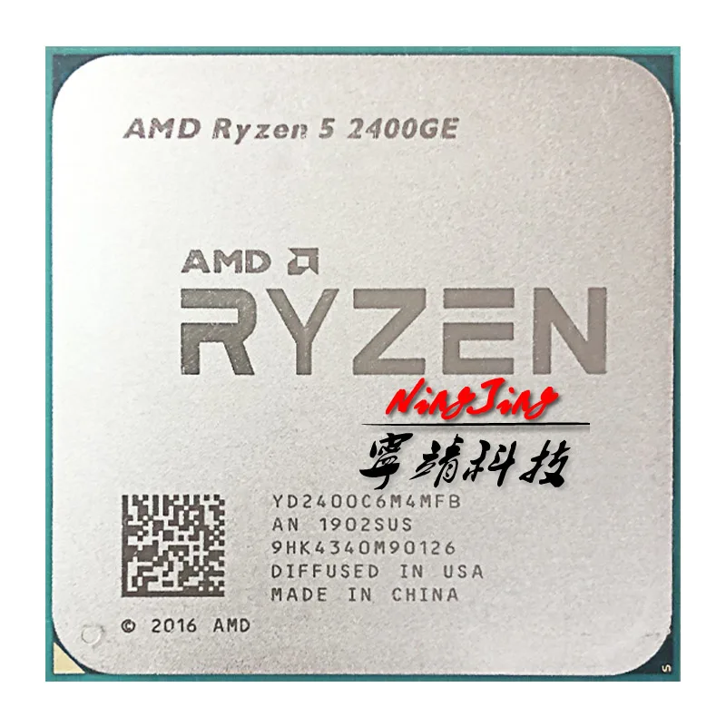 Четырехъядерный процессор AMD Ryzen 5 2400GE R5 2400GE 3,2 ГГц с восьмиядерным процессором 35 Вт YD2400C6M4MFB с разъемом AM4