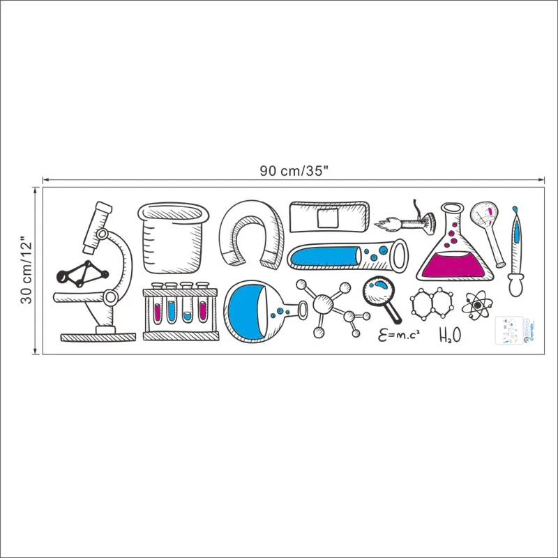 Микроскоп научный учёный химия школьная лаборатория для общежития настенные наклейки домашний декор для детской комнаты спальни гостиной