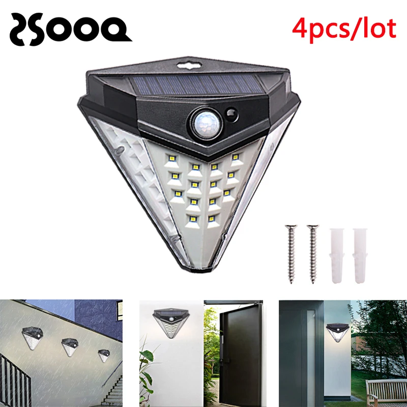 

32Leds 1-4pcs Garden Solar Lamp Outdoor Diamond Shape Led Bulb PIR Motion Sensor Sola Powered Wall Light Night Emergency LSL122