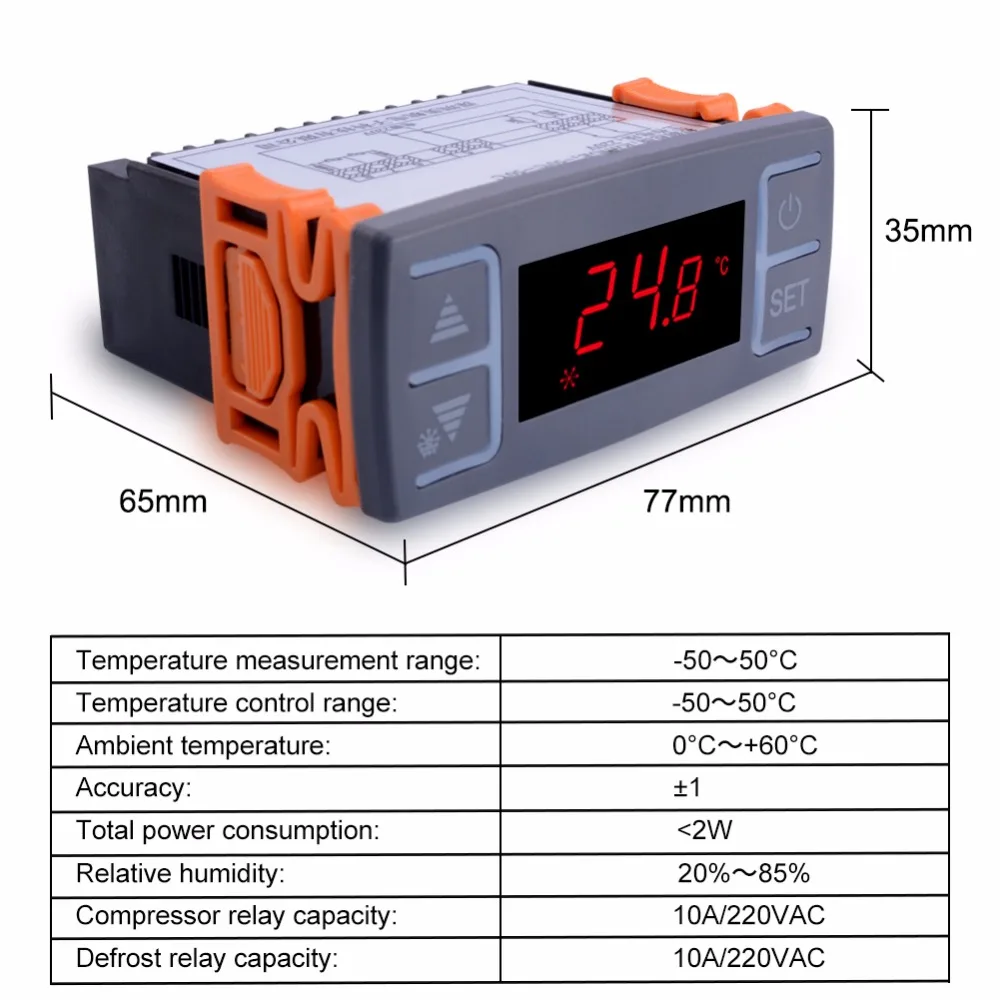 Yieryi MH1210E AC220V цифровой регулятор температуры холодильника морозильник Холодильный термостат размораживания с функцией сигнализации