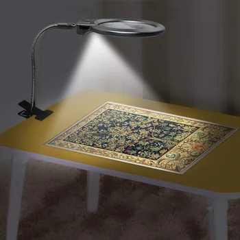 

New 5D DIY Diamond Painting Magnifying Glass Desktop LED Reading Lamp Large Lens Magnifying Glass Diamond Mosaic Lighting Tools