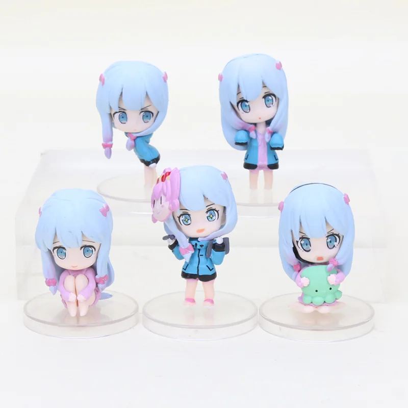 

5pcs/set Q Version Anime Eromanga Sensei Izumi Sagiri PVC Action Figure Kawaii Nendoroid Dolls Collection Model Toy 5cm